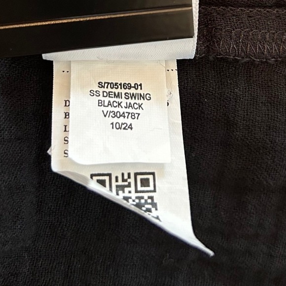 Old Navy SS Demi Swing Dress Black Jack Cotton Gauze Ruffle V-Neck Small NWT - Picture 11 of 12